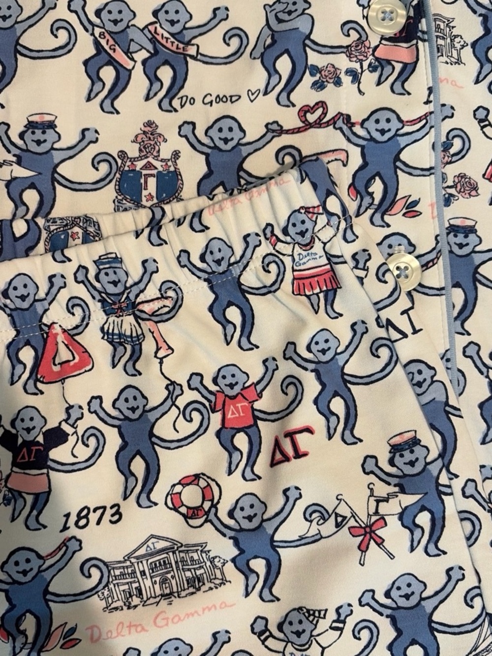 NWT Delta Gamma Roller Rabbit Polo Pajamas - Picture 2 of 8